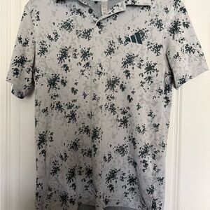 adidas Gray and Green Polo Shirt